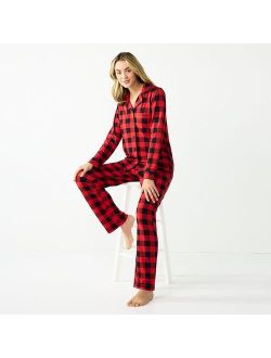 Women's Jammies For Your Families Beary Cool Buffalo Check Pajama Set by Cuddl Duds