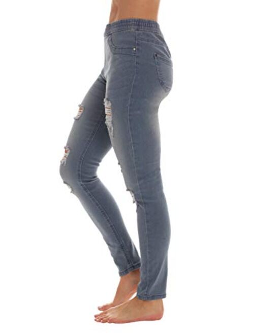 Just Love Ripped Denim Jeggings for Women Jeans Leggings