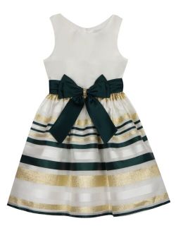 RARE EDITIONS Big Girls Metallic Stripe Skirt Dress