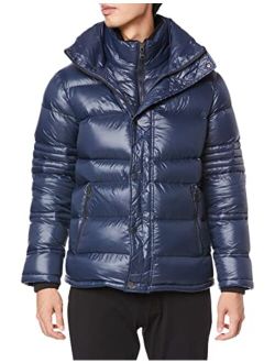 Pajar Dorchester Mens Quilted Duck Down Puffer Coat with Removable Hood