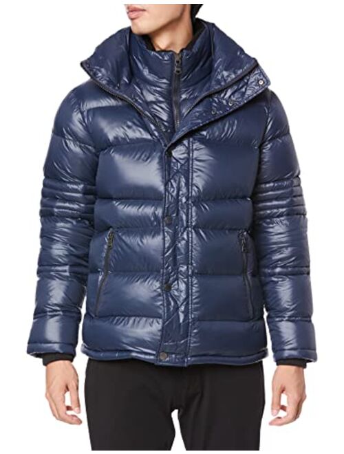 Pajar Dorchester Mens Quilted Duck Down Puffer Coat with Removable Hood