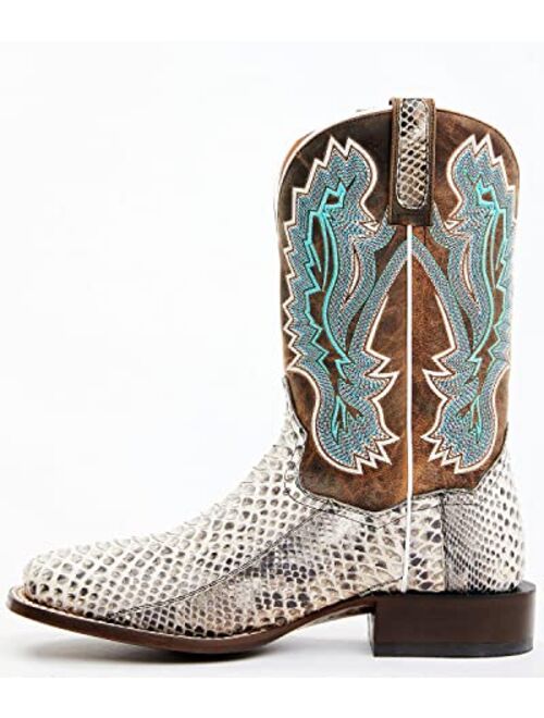 Dan Post Men's Natural Back Cut Python Exotic Western Boot Broad Square Toe - Dps726