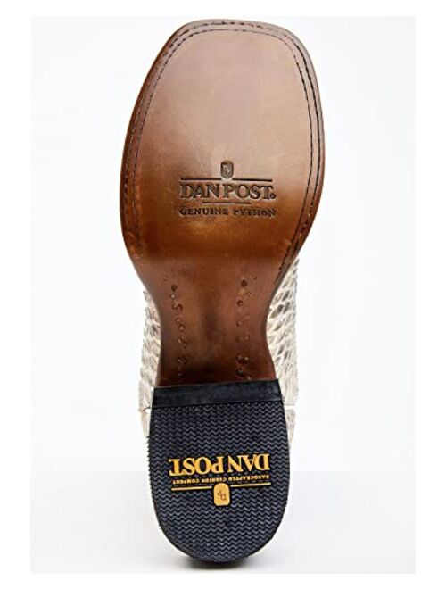Dan Post Men's Natural Back Cut Python Exotic Western Boot Broad Square Toe - Dps726