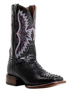 Women's Back Cut Python Exotic Western Boot Broad Square Toe - Dps731