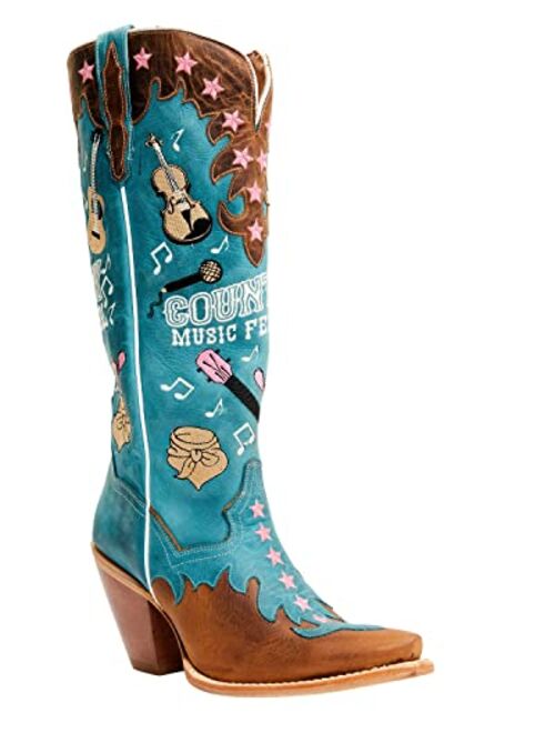 Dan Post Women's Nashville Music Festival Embroidered Western Tall Boot Snip Toe - Dp80163