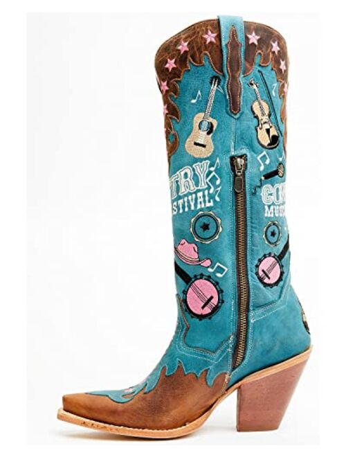 Dan Post Women's Nashville Music Festival Embroidered Western Tall Boot Snip Toe - Dp80163