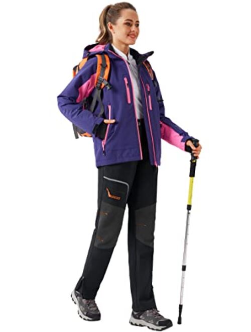 URBEST Women's Outdoor Snow Ski Pants Waterproof Winter Fleece Lined Hiking Snowboard Insulated Softshell Pants