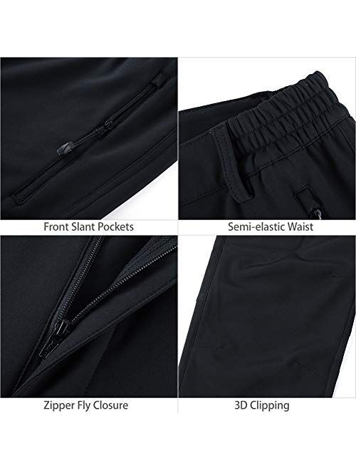CAMEL CROWN Womens Softshell Pants Fleece Lined Waterproof Windproof Ski Snow Insulated Hiking Hunting Trousers