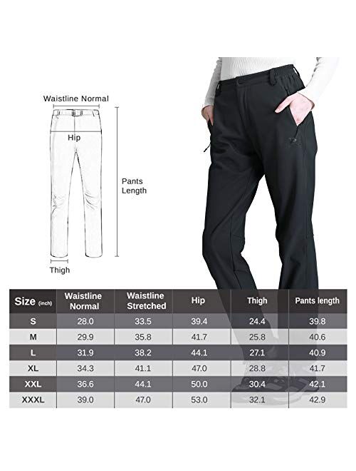 CAMEL CROWN Womens Softshell Pants Fleece Lined Waterproof Windproof Ski Snow Insulated Hiking Hunting Trousers