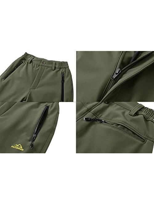 MAGCOMSEN Womens Winter Pants Warm Fleece Lined Water Resistant Snow Skiing Hiking Pants