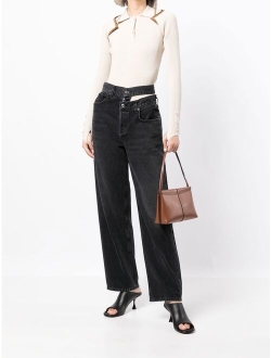 layered-waistband detail jeans