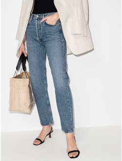 five-pocket straight-leg jeans
