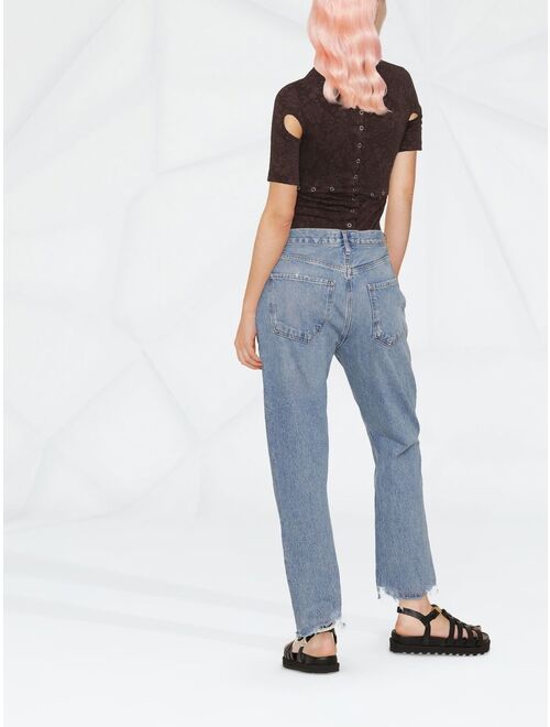 AGOLDE cropped raw-cut jeans