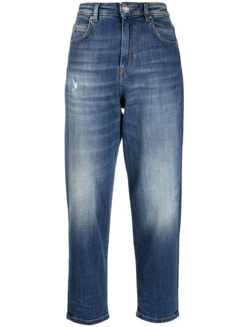 PINKO cropped stonewashed jeans
