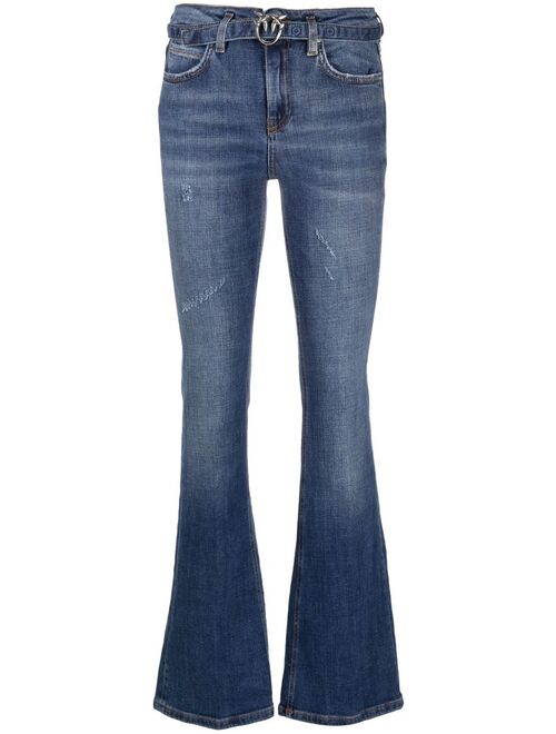 PINKO belted flared jeans