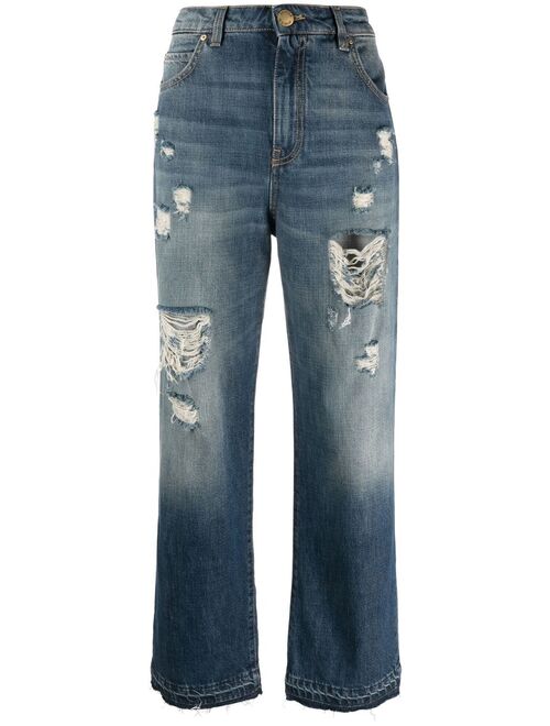 PINKO ripped-detail denim jeans