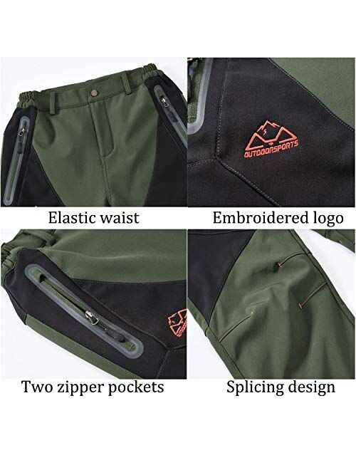 Rdruko Women's Waterproof Windproof Fleece Lined Warm Hiking Ski Snow Insulated Pants