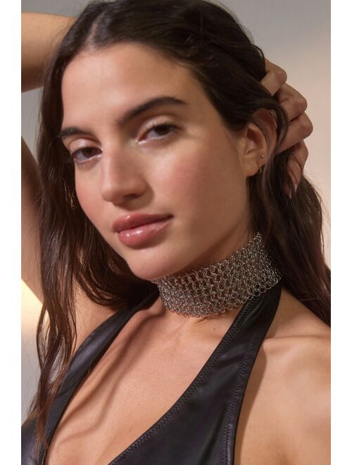 Urban Outfitters Hannah Statement Chainmail Choker Necklace