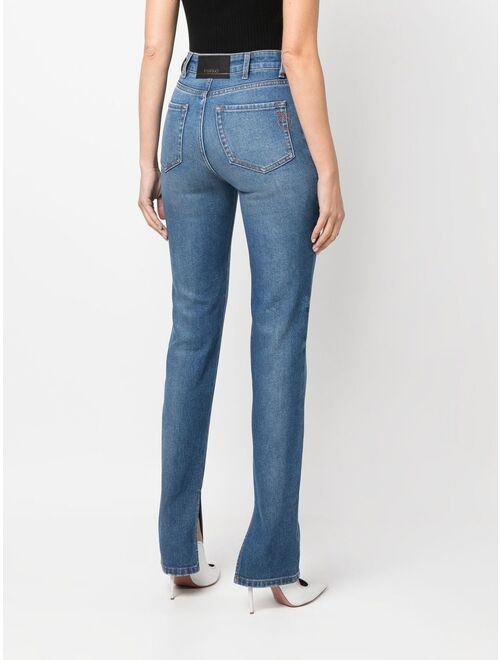 PINKO crystal-embellished slit jeans