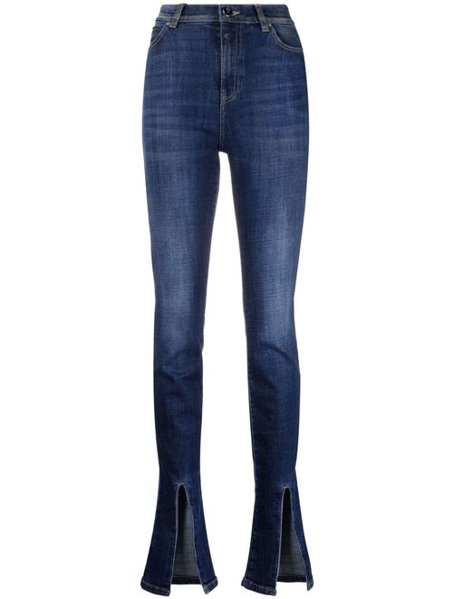 PINKO high-waisted split cuff jeans