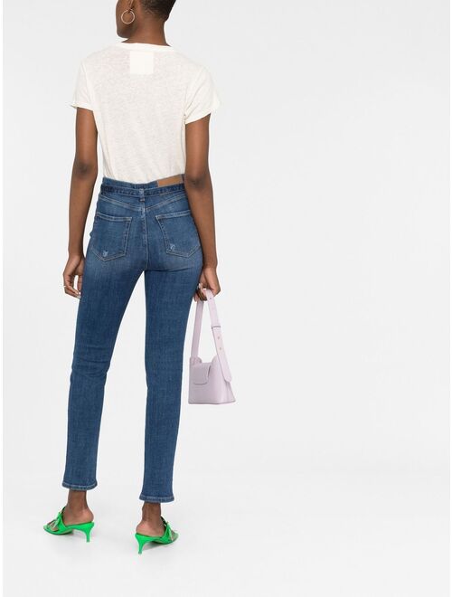 PINKO Susan logo-plaque belted skinny jeans