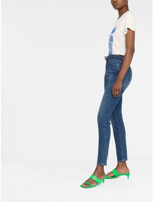 PINKO Susan logo-plaque belted skinny jeans