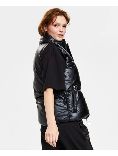 CALVIN KLEIN JEANS Women's Faux-Leather Puffer Vest
