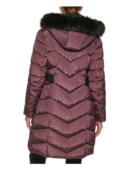 CALVIN KLEIN Women's Faux-Fur-Trim-Hooded Puffer Coat, Created for Macy's