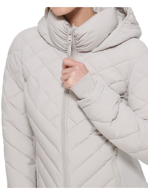 CALVIN KLEIN Women's Hooded Packable Puffer Coat