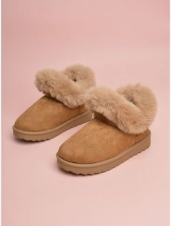 Girls Thermal Lined Faux Suede Snow Boots