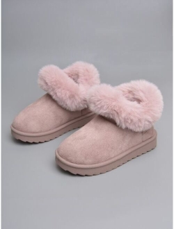 Girls Thermal Lined Faux Suede Snow Boots