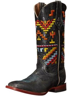 Ferrini Women's Ladies Aztec Cowgirl Teal Square Toe Western Boot