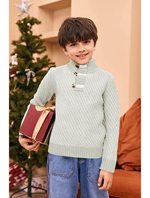 Makkrom Toddler Sweater Baby Boy Girl Turtleneck Cable Knit Sweaters Long Sleeve Christmas Outwear Spring Fall Winter