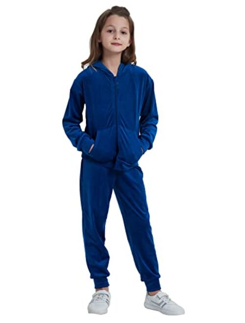 Liki Swan Bobo Bloom Tracksuit For Girls Velour Sports Suit Hooded Teen Sweatshirt Little Girls Tracksuit Set Pants Casual Suit 4T-12T