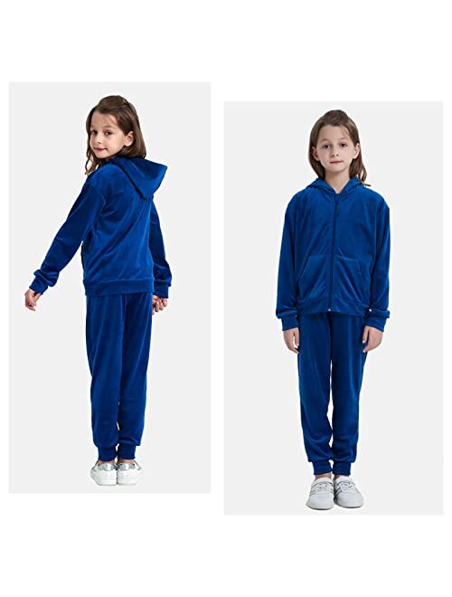 Liki Swan Bobo Bloom Tracksuit For Girls Velour Sports Suit Hooded Teen Sweatshirt Little Girls Tracksuit Set Pants Casual Suit 4T-12T