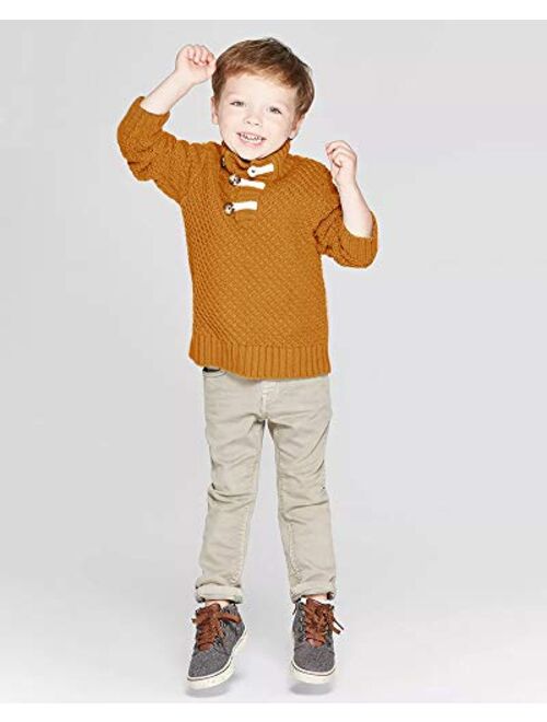 Makkrom Toddler Boys Cable Knit Sweater Kids Pullover Turtleneck Comfortable Winter Sweaters