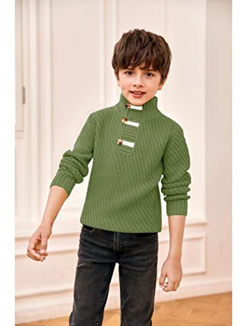 Bbalizko Toddler Boys Cable Knit Sweater Kids Pullover Long Sleeve Sweaters Turtleneck Sweatshirts Christmas Winter Clothing