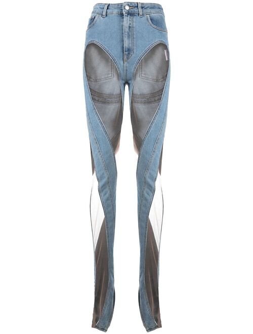 Mugler cut-out detail denim jeans