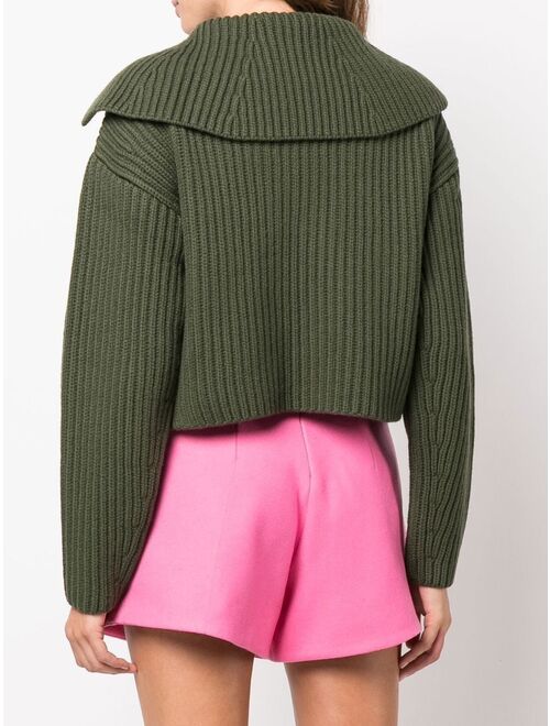Patou ribbed-knit zip-up jumper
