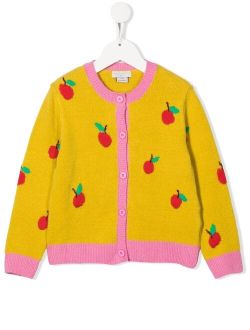 Kids Apple intarsia-knit cardigan