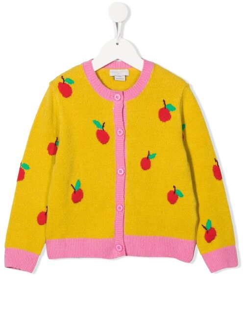 Stella McCartney Kids Apple intarsia-knit cardigan