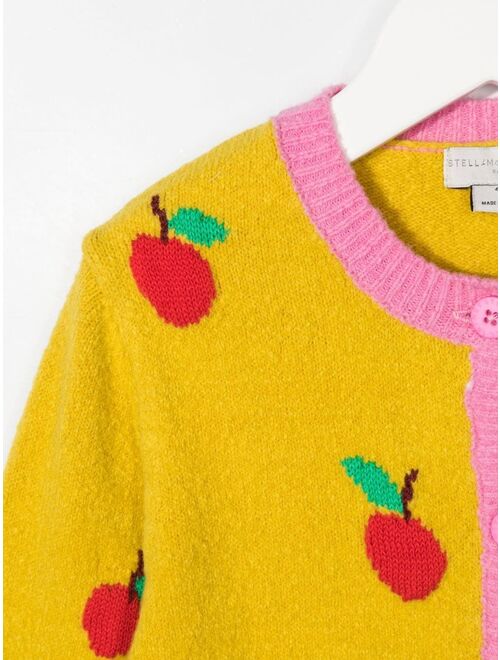 Stella McCartney Kids Apple intarsia-knit cardigan