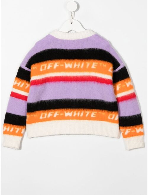 Off-White Kids striped button-up cardigan