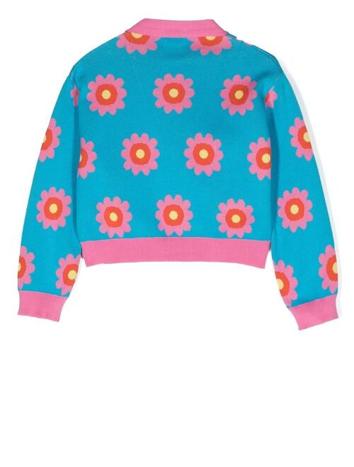 Stella McCartney Kids floral-print V-neck cardigan