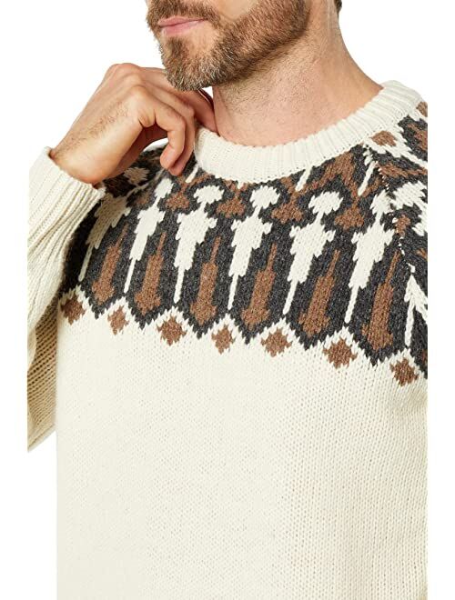 L.L.Bean Classic Raggwool Crew Sweater Yoke Fair Isle