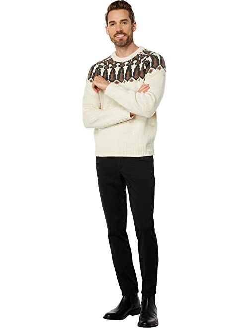 L.L.Bean Classic Raggwool Crew Sweater Yoke Fair Isle