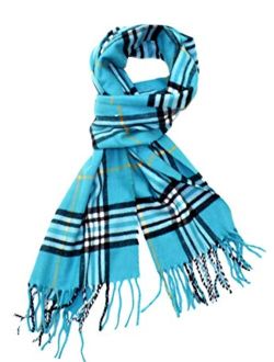 Cirrus New Soft Cashmere Feel Plaid Check and Solid Winter Scarf