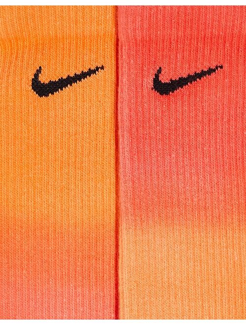 Nike Everyday Plus Cushioned dip-dye 2 pack crew socks in orange