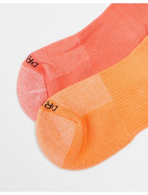 Nike Everyday Plus Cushioned dip-dye 2 pack crew socks in orange