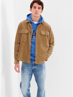 Corduroy Textured Long Sleeve Relaxed Fit Overshirt